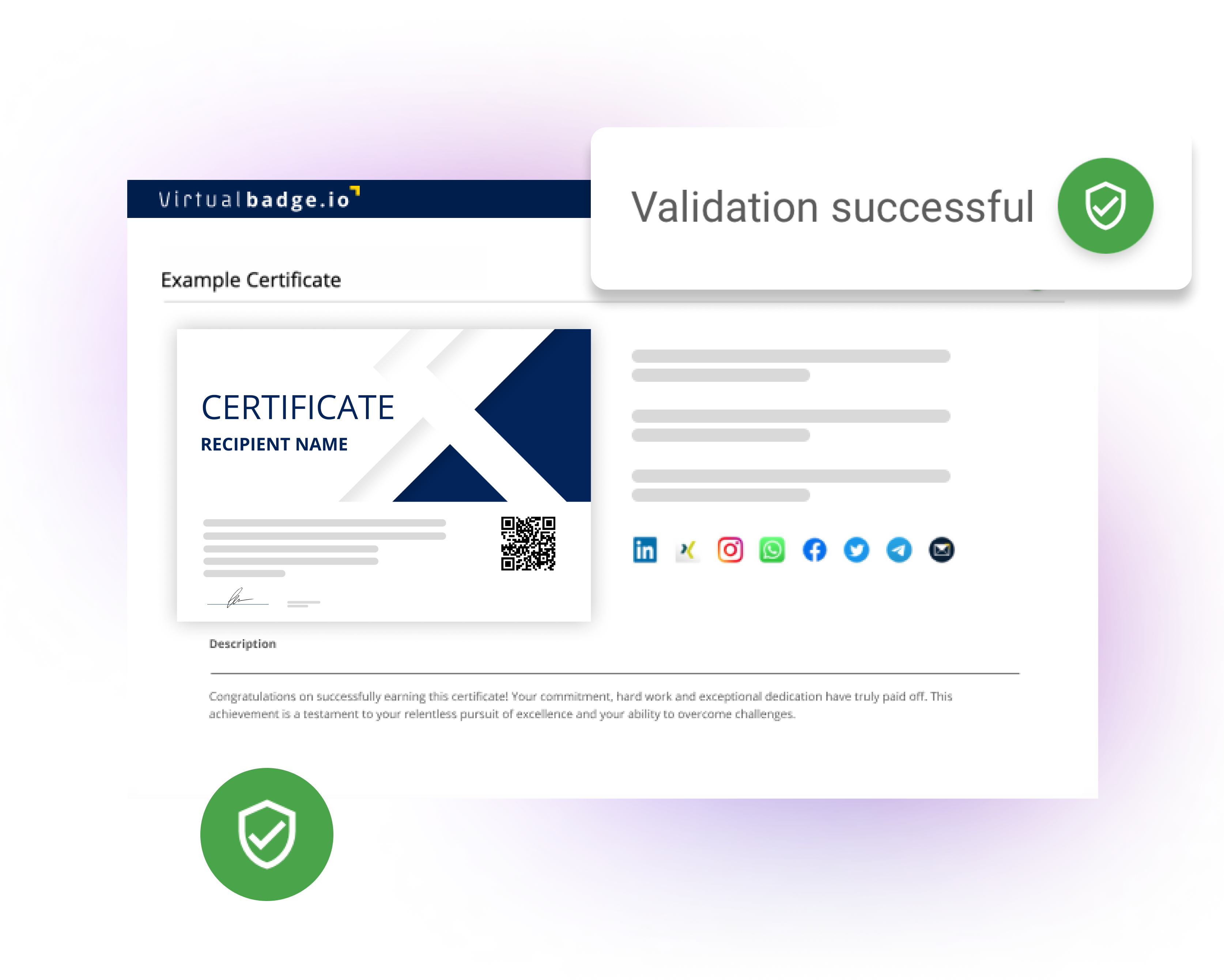 Virtualbadge.io difital certificates